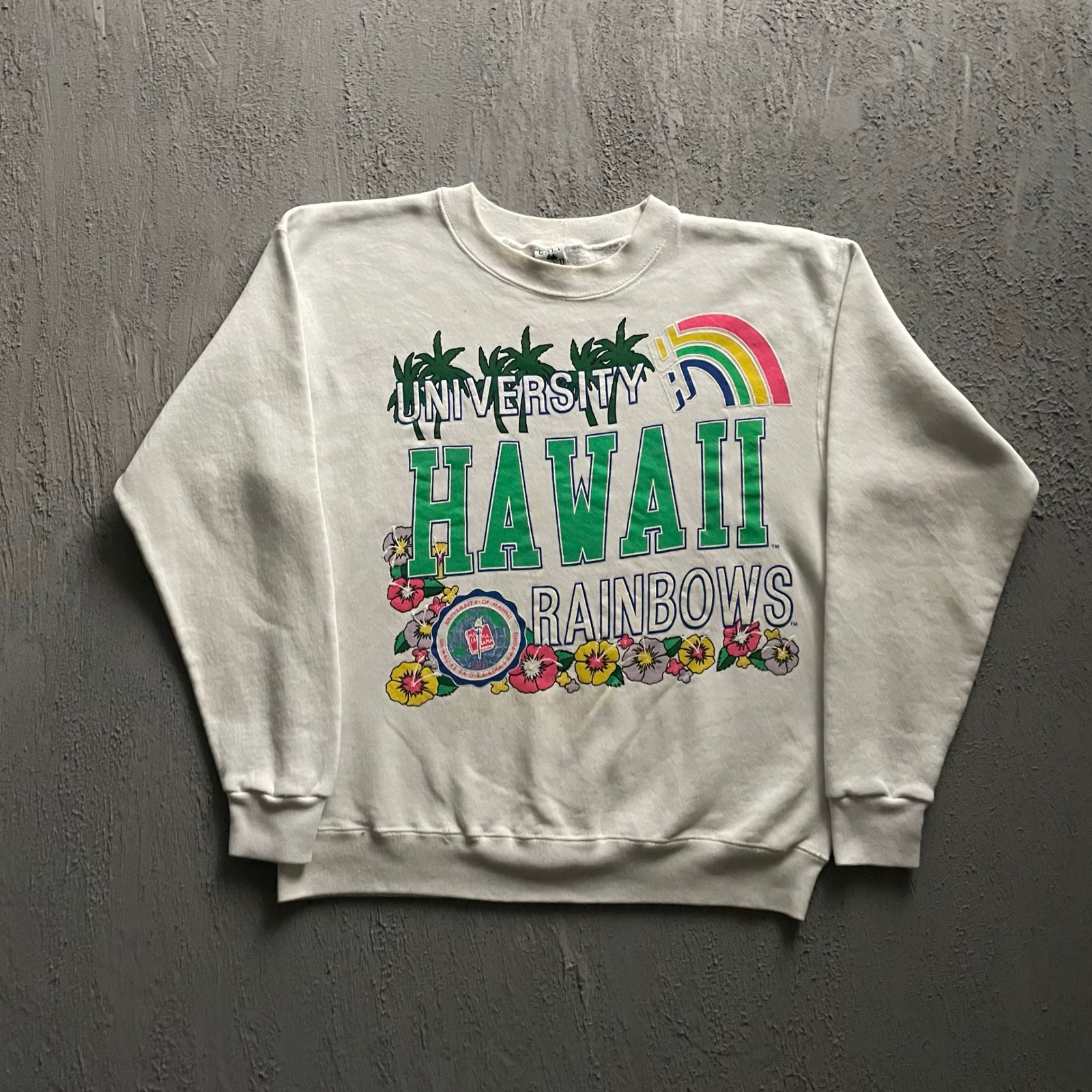 Vintage University Of Hawaii Rainbows Sweatshirt Mens Large White 1990s Usa